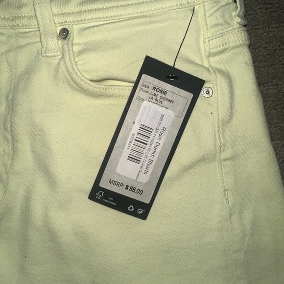 Mavi Rosie Denim Shorts in Sherbert Green - Picture 4 of 7